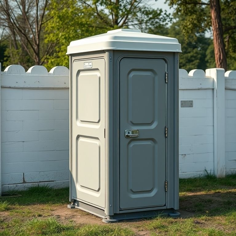 Anúncio online de um banheiro químico usado à venda.