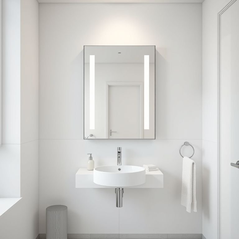 Armário aéreo com espelho MGM Firenze 45cm branco.