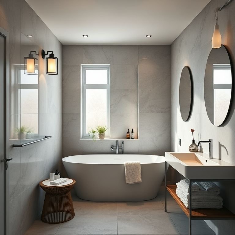 Banheiro com iluminação estratégica.