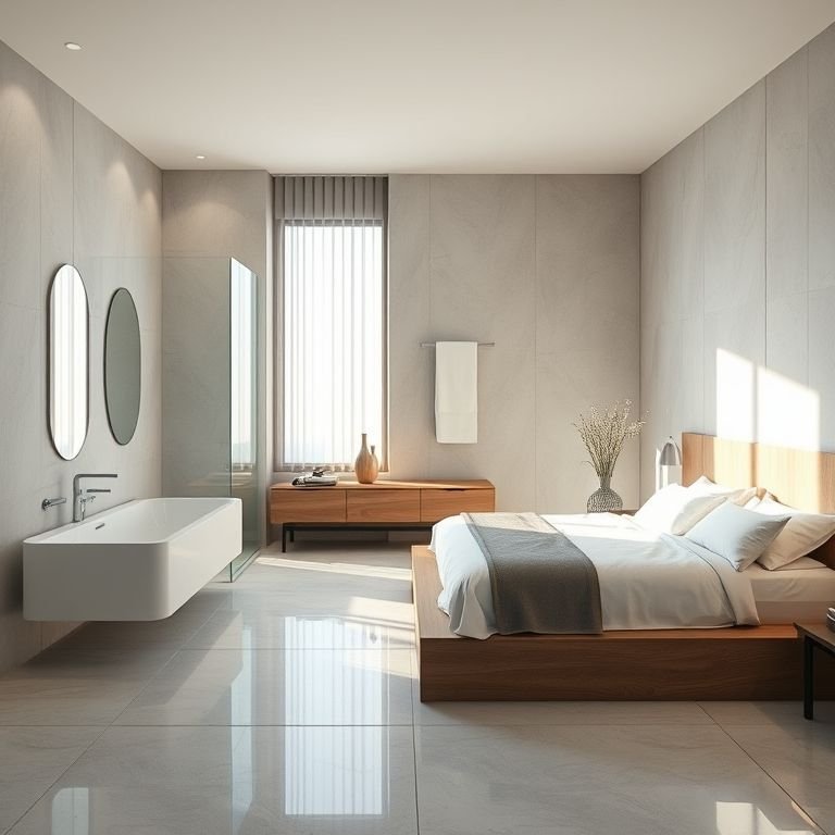 Banheiro integrado ao quarto: uma tendência moderna e elegante.