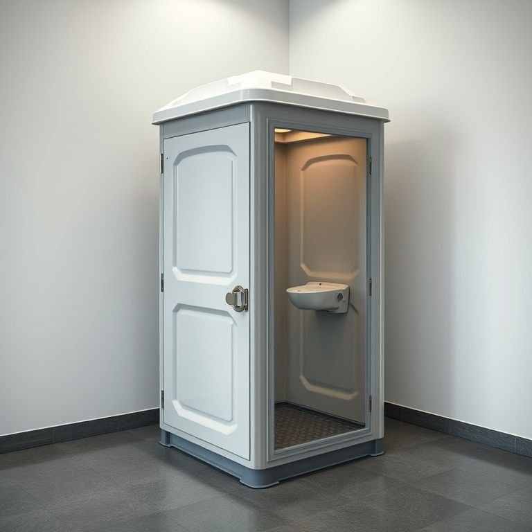 Banheiro químico usado em bom estado, ideal para eventos e obras.