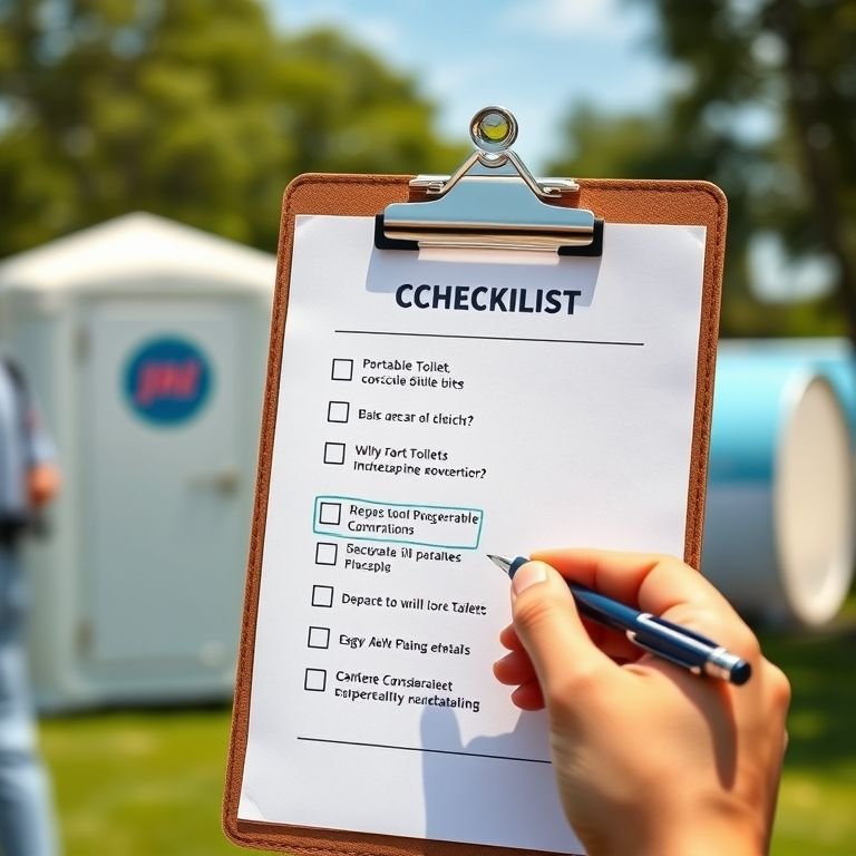 Checklist para alugar um banheiro químico.