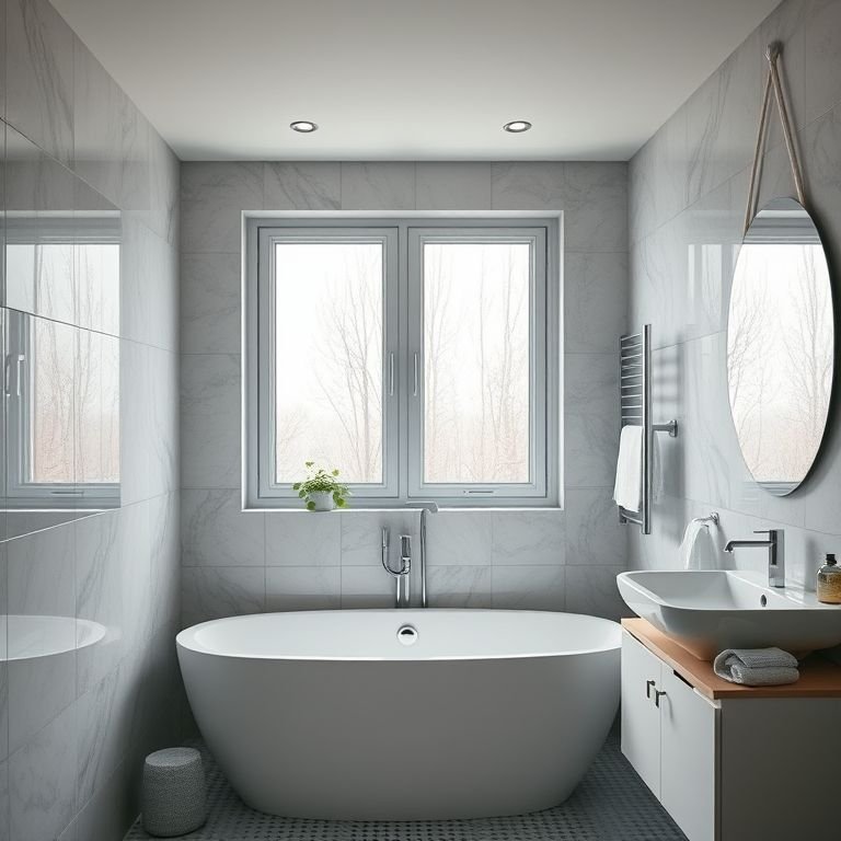 Desvantagens do uso de vitro 60x60 em banheiro: perda de calor e privacidade limitada.