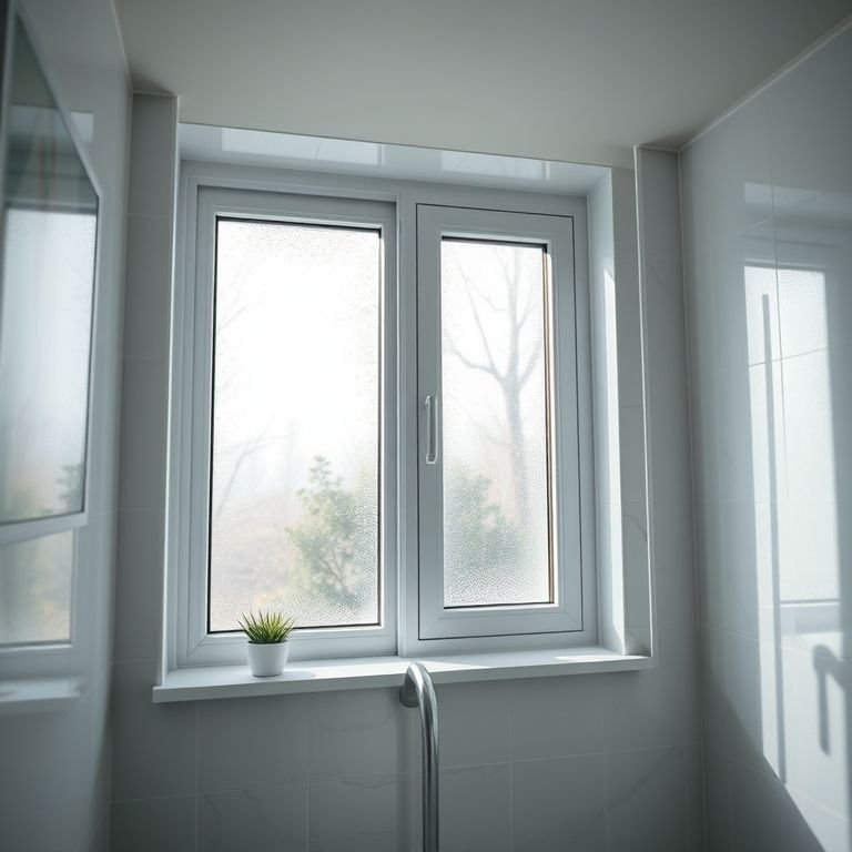 Detalhe de janela 80x60 mostrando benefícios de ventilação e luz natural no banheiro.