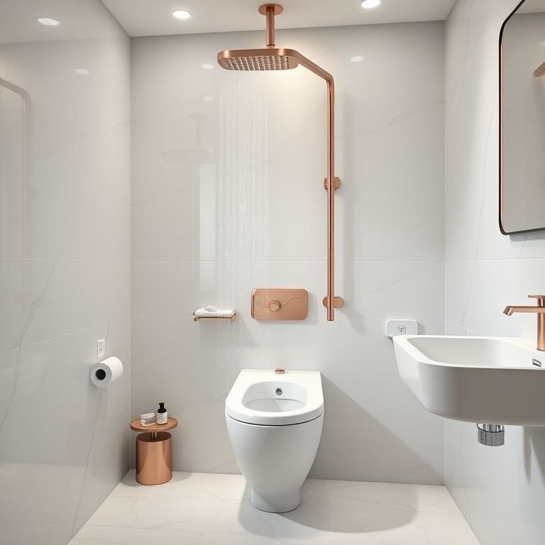 Ducha higiênica slim rose gold da Jiwi Home, design moderno.