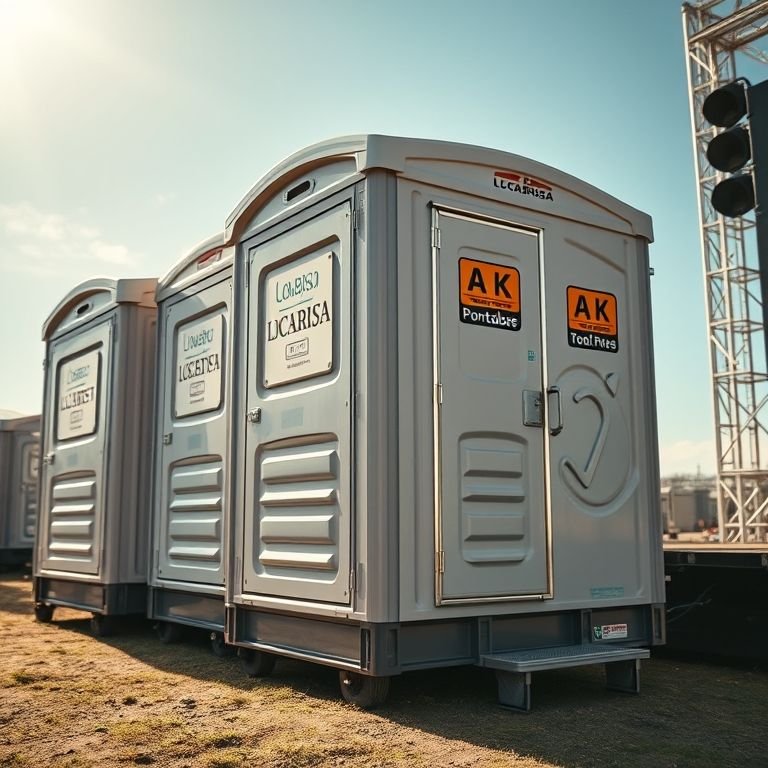 Entrega de banheiros químicos portáteis da Locabrisa em um show ao ar livre.