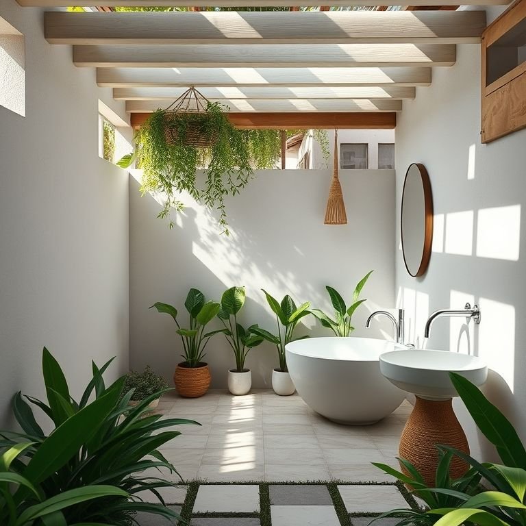 Escolhendo o local ideal para um banheiro externo no quintal.