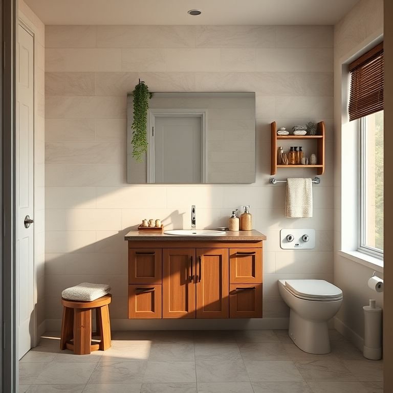 Gabinete de Banheiro 80cm Siena Carvalho/Branco - Gaam em um banheiro acolhedor.