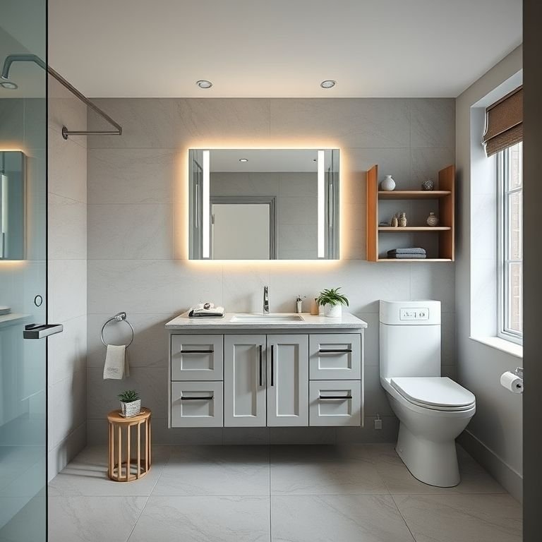 Gabinete de banheiro de 90cm planejado sob medida.