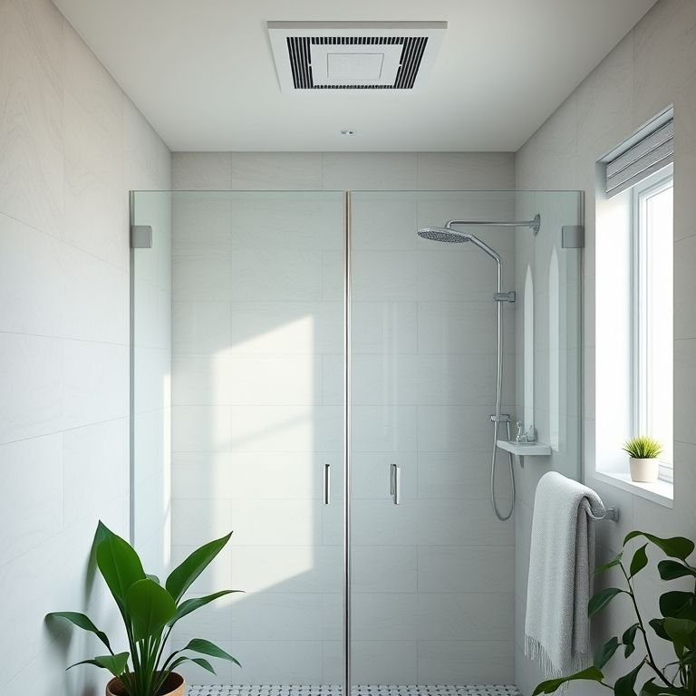 Isolamento térmico e espelho sem vapor em banheiro com box até o teto.