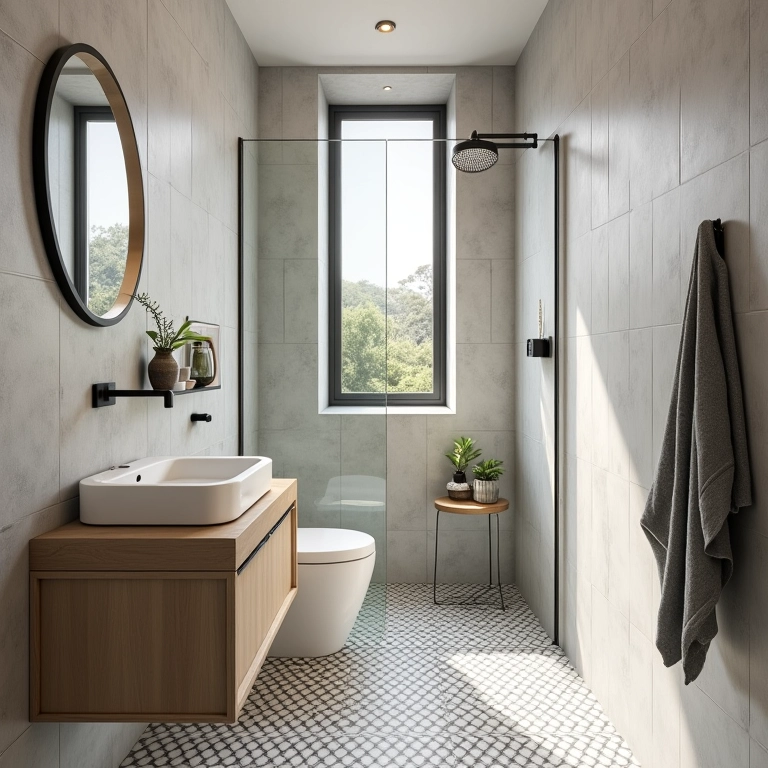 Layout inovador para banheiro quadrado