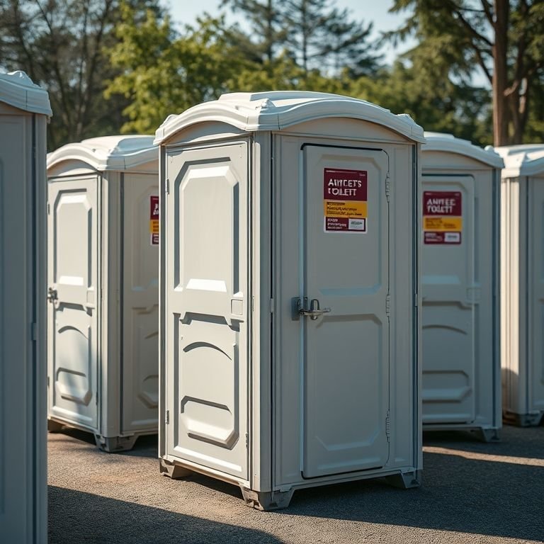Leilão de banheiros químicos usados.