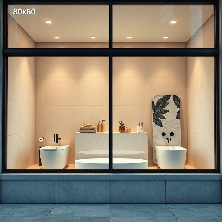 Loja especializada em esquadrias exibindo janelas 80x60 para banheiro.