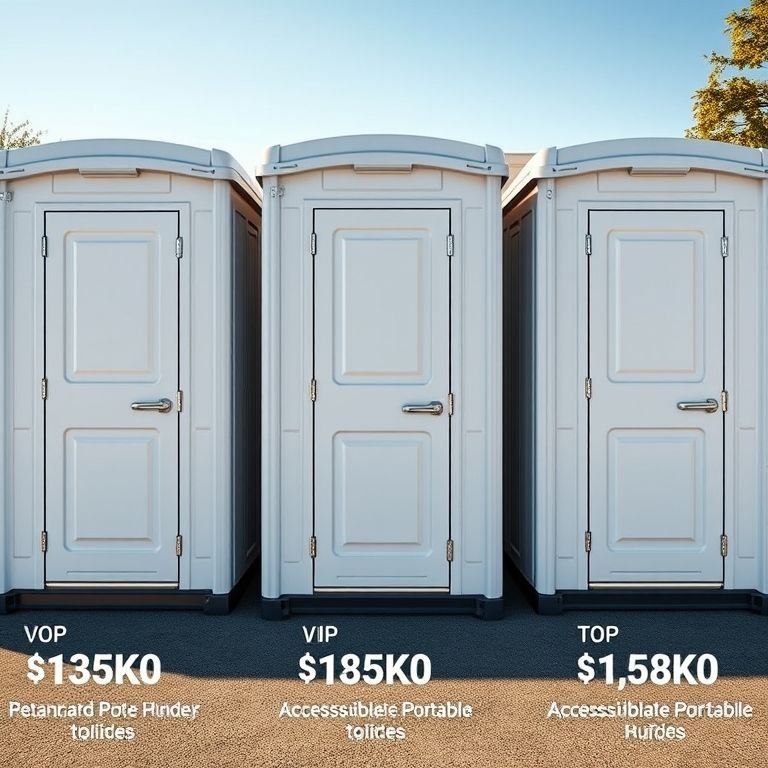 Modelos de banheiros químicos e seus preços.