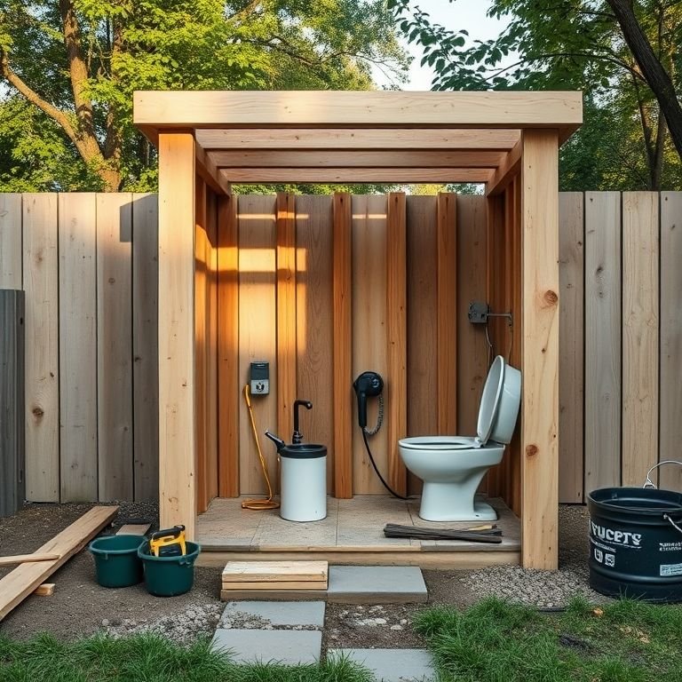 Passo a passo para construir um banheiro externo simples.