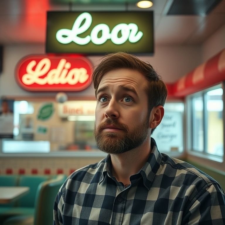 Pessoa confusa ao ver a placa 'Loo' nos Estados Unidos.