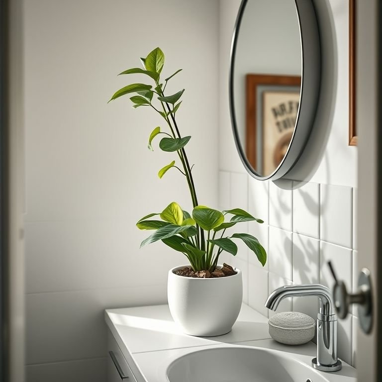 Plantas para trazer vida e frescor a banheiro pequeno.