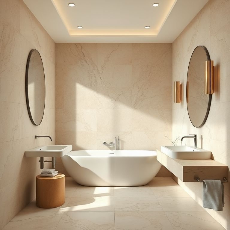 Revestimentos complementando o bege Bahia.