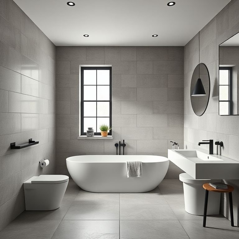 Revestimentos que imitam cimento da Portobello.