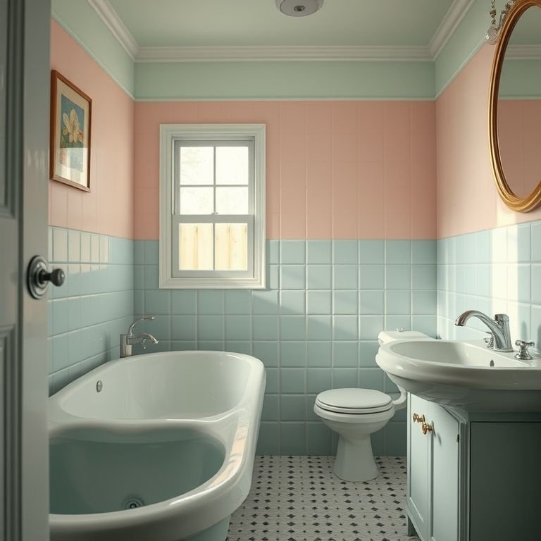 Tintas Vintage da Suvinil em um banheiro retrô.