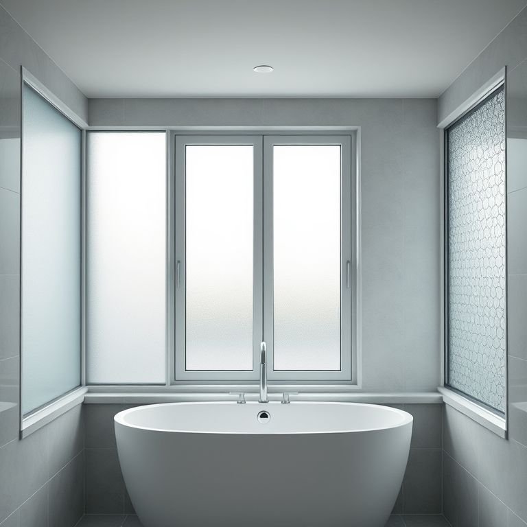 Tipos de vidro para vitro 60x60: fosco, transparente e texturizado para privacidade.