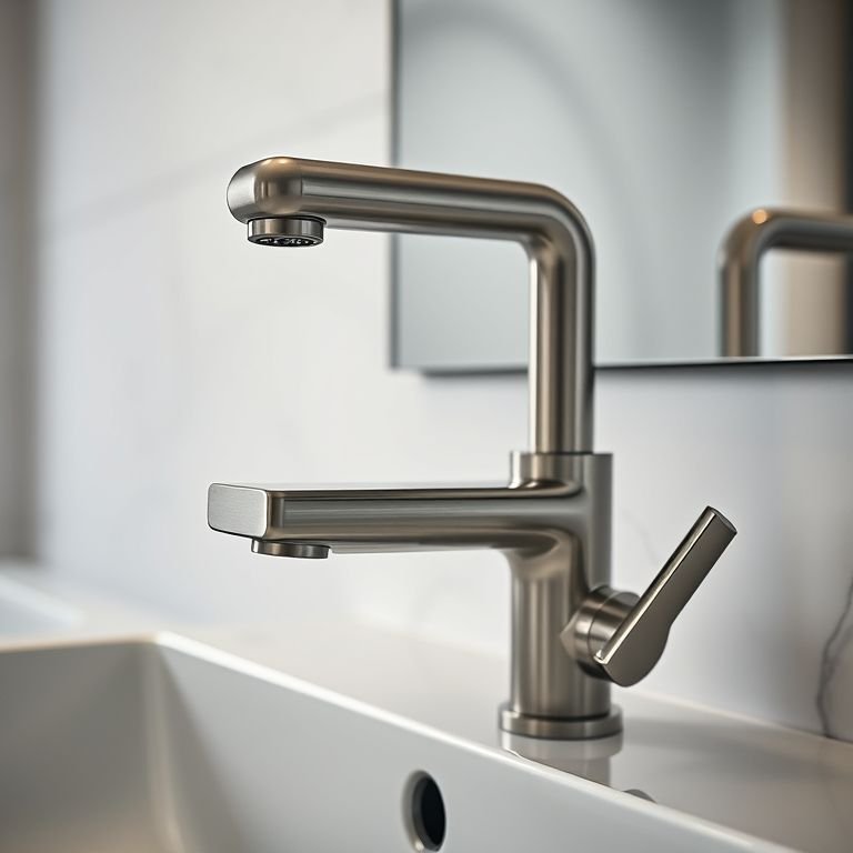 Torneira gourmet Docol Lumina em banheiro moderno.