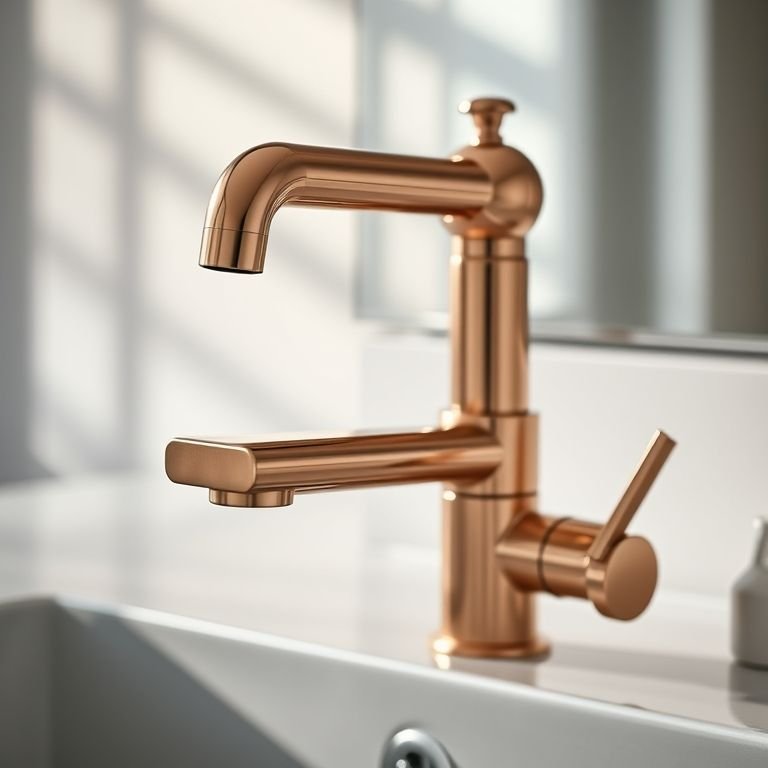 Torneira gourmet rose gold da Pingoo.Casa, design moderno.