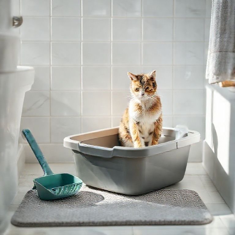 Acessórios para o banheiro do gato.