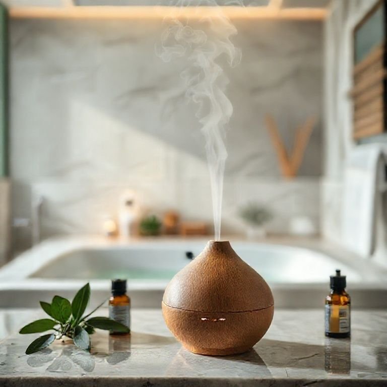 Aromaterapia em banheiro spa.