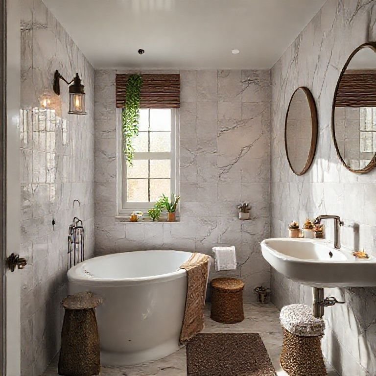 Detalhes que fazem a diferença em um banheiro com objetos decorativos.