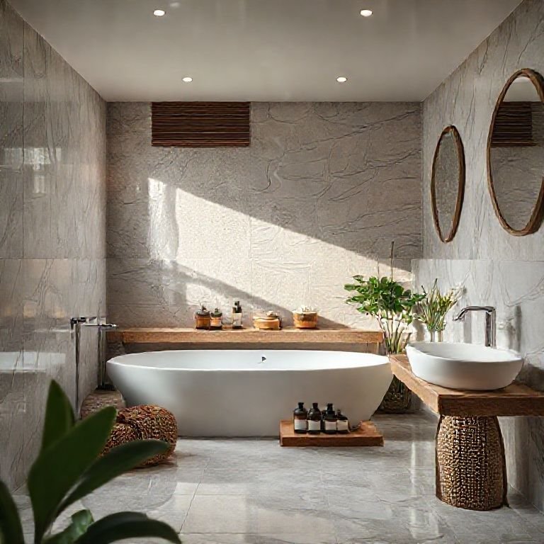 Difusor de aromaterapia em um banheiro relaxante.