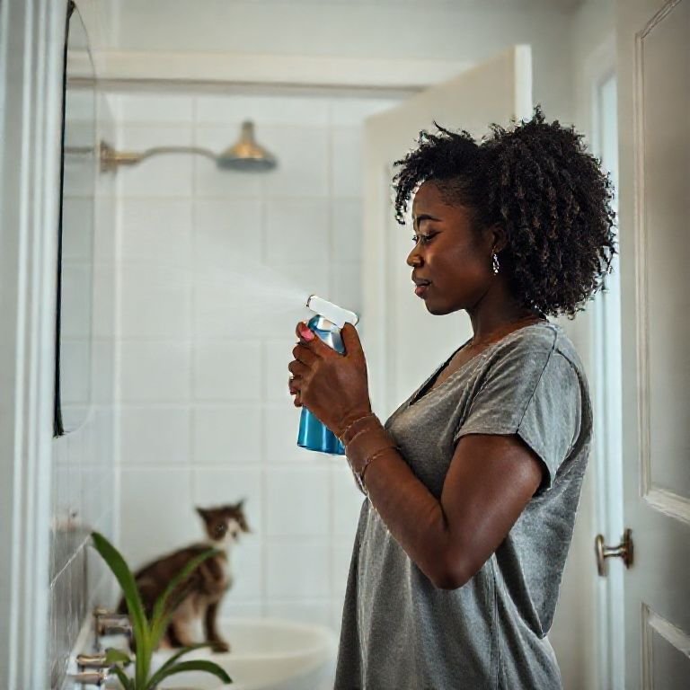 Eliminando odores do banheiro do gato.