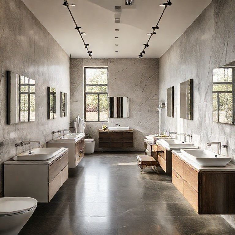 Loja com diversos modelos de balcões de 80cm em estilos variados.