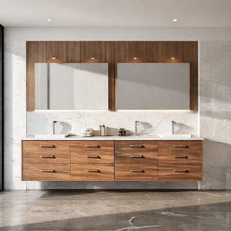 Tabela comparativa de materiais e preços médios de balcões de banheiro.