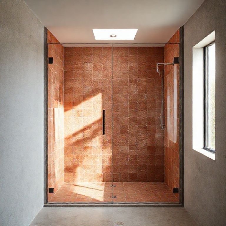 Terracota no box do banheiro: um toque diferenciado.