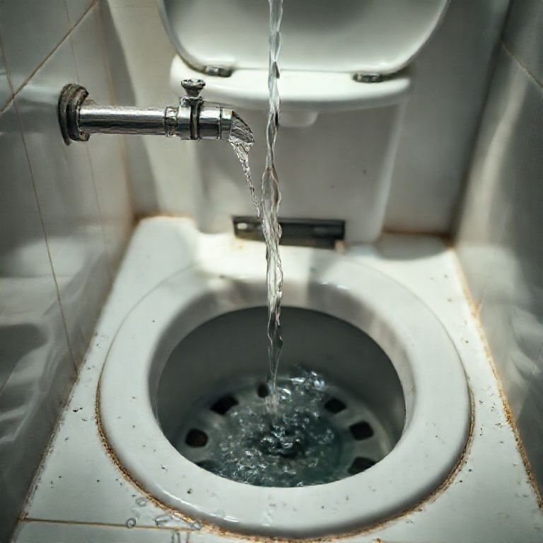 Testando o sistema de drenagem do banheiro para cachorro.