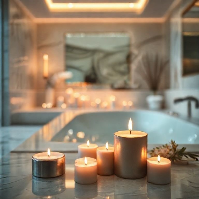 Velas aromáticas criando um clima relaxante.