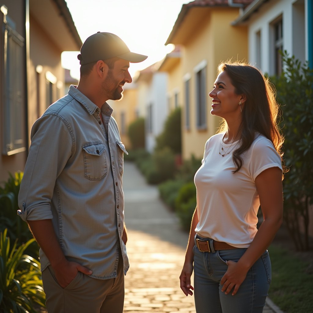 Mulher pedindo indicação de encanador para vizinha.
