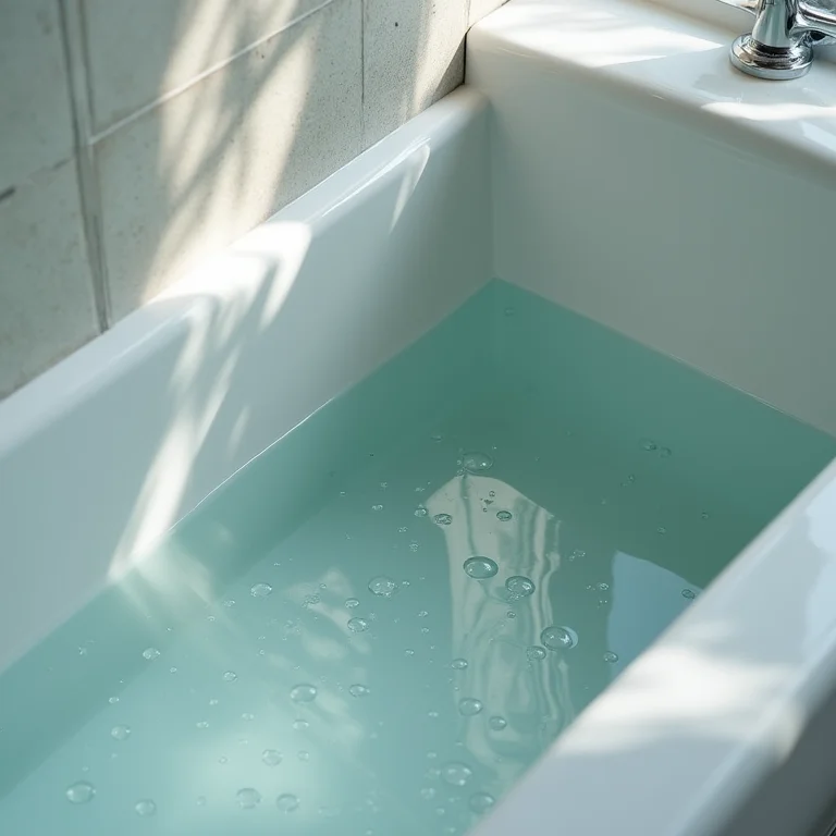 Água acumulada em nicho de banheiro