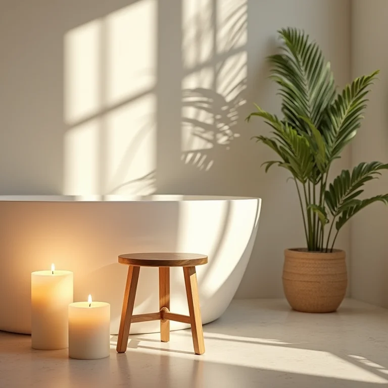 Ambiente relaxante para um banho de ofurô.