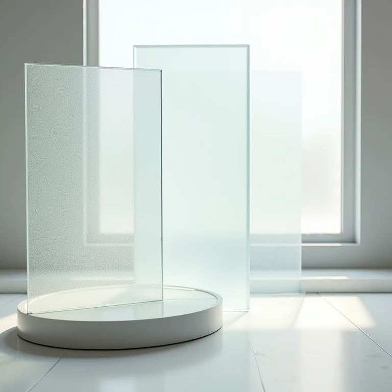 Amostras de vidros foscos para janelas de banheiro