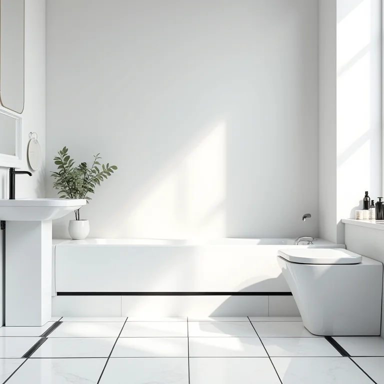 Aplicação de preto em banheiro branco