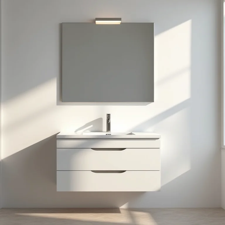 Armário de banheiro de 80cm com espelho elegante