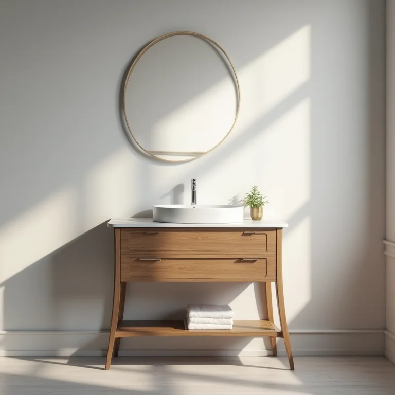 Armário de banheiro de piso de 80cm com pés