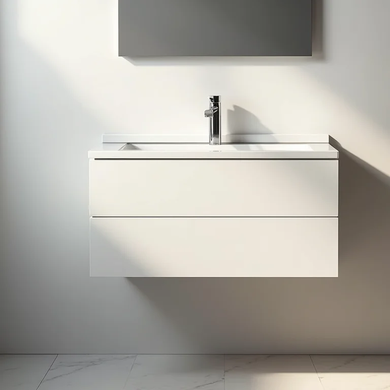 Armário de banheiro suspenso de 80cm economizando espaço