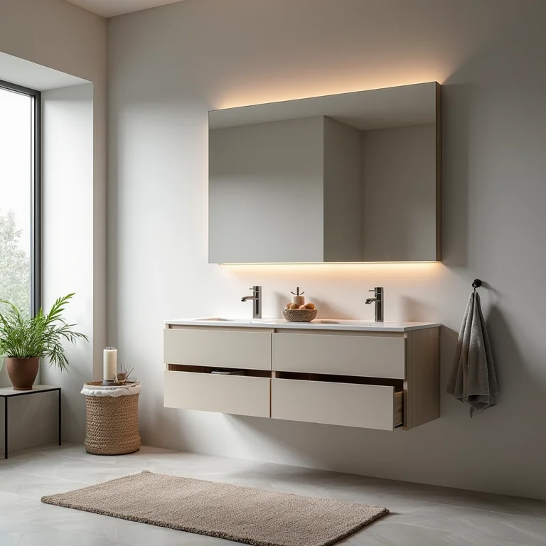 Armário inteligente e multifuncional para otimizar espaço em banheiro