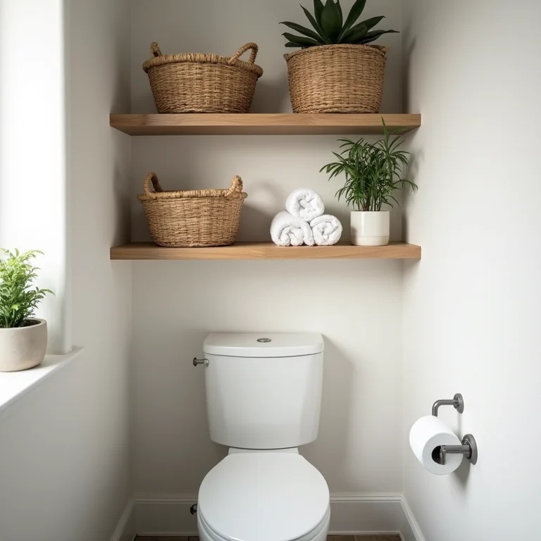 Armários aéreos para otimizar espaço no banheiro