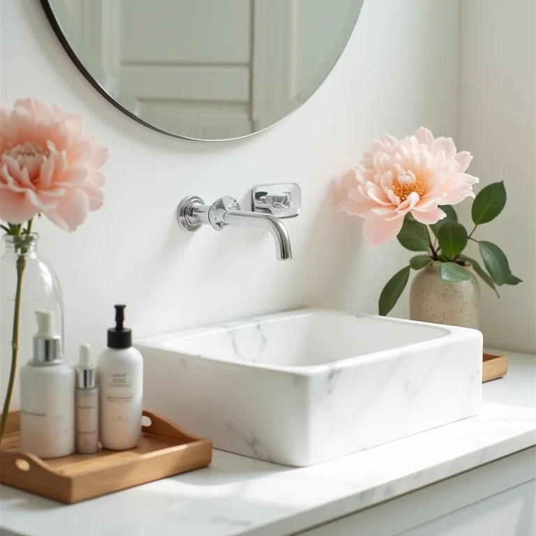 Bancadas para banheiros brancos