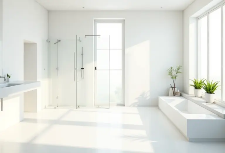 Banheiro branco clean e moderno