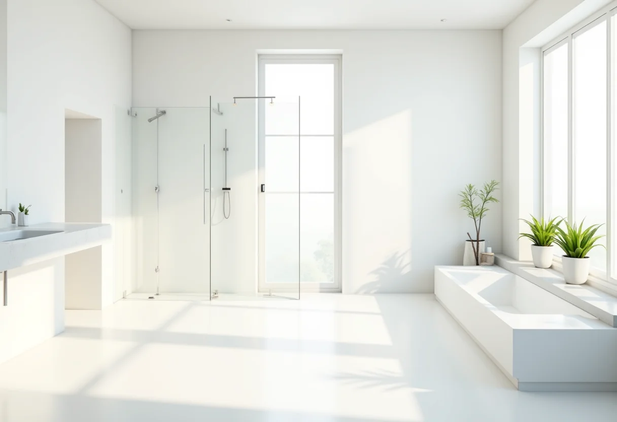 Banheiro branco clean e moderno